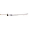 Sword with a white blade and black handle on a white background