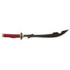 Sword with a red handle on a white background