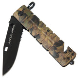 Camo Survival Lock Knife (AW1146)