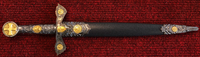 Silver & Gold Templar Dagger (AW930)