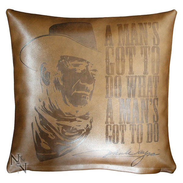 John Wayne Embossed Leather Cushion (AW63)