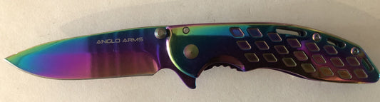 Rainbow Titanium Coated Lock Knife (AW1006)