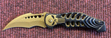 Skull (Gold) Lock Knife (AW529)